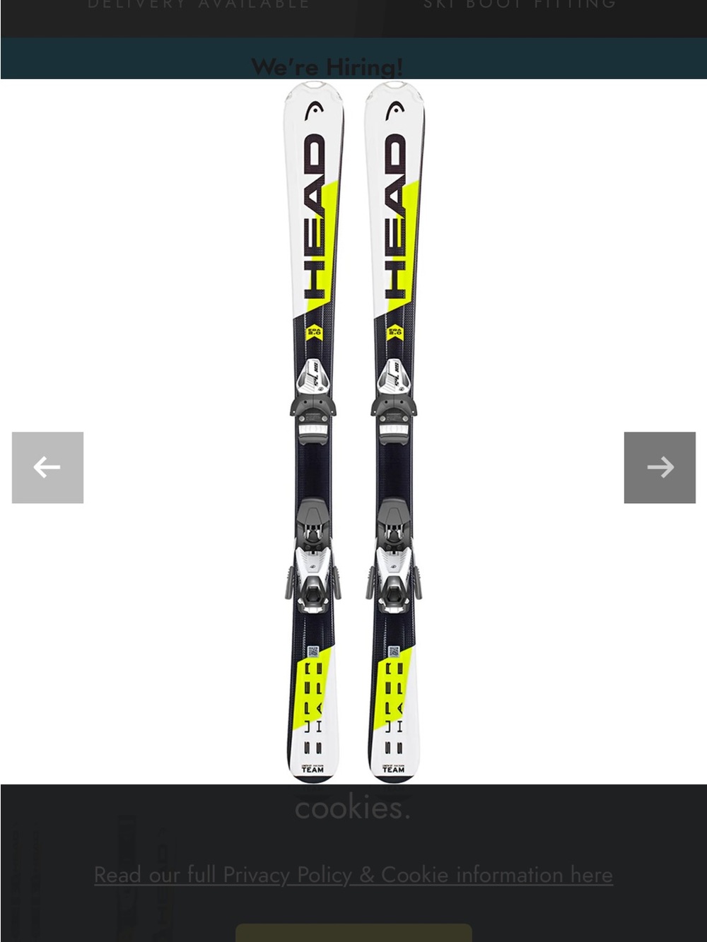 Head Kids Monster Ski Set in Neon Yellow and White with Bindings/ 127 cm